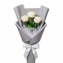 Букет 3 белые розы в Россоше
