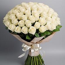 Букет 101 беля роза Белоснежка в Россоше