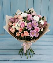 Букет цветов из:  Хризантемы, Розы и Альстромерии #REPLACE_PRED# Россоше