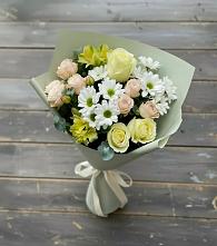 Букет цветов из:  Альстромерии, Розы и Хризантемы #REPLACE_PRED# Россоше