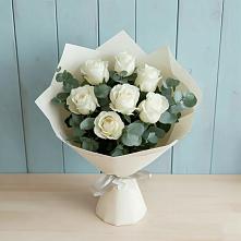 Букет Белые розы в Эвкалипте #REPLACE_PRED# Россоше