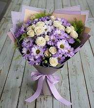 Букет цветов из:  Хризантемы и Розы #REPLACE_PRED# Россоше