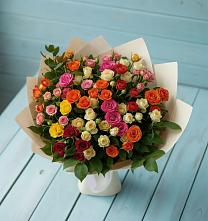 Букет Микс из разноцветных кустовых роз #REPLACE_PRED# Россоше